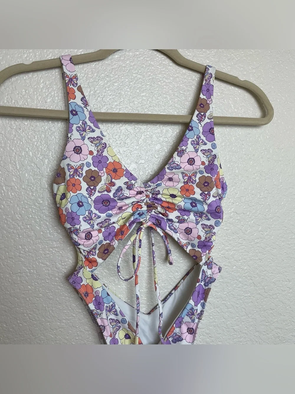 Frankies Bikinis Emma Cheeky High Leg One Piece Floral Swimsuit - Mariposa